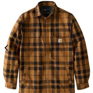 Carhartt Men's Medium Relaxed-Fit Flannel Sherpa Checkered Shirt Jacket
